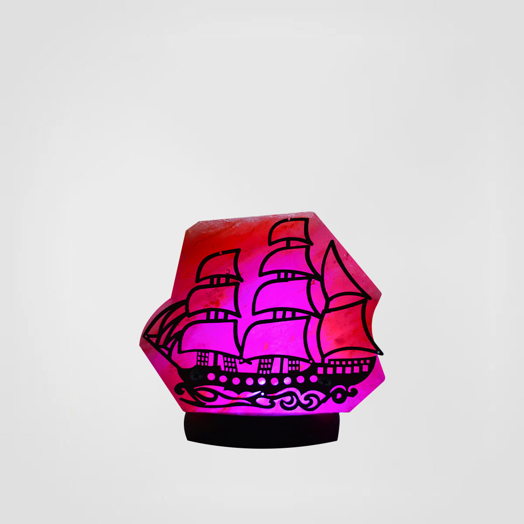Himalayan Salt Lamp USB Boat Wooden Sheet