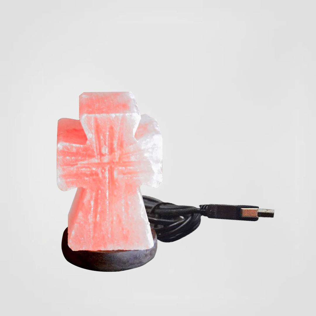 Color Changing Himalayan Salt Lamp USB Cross