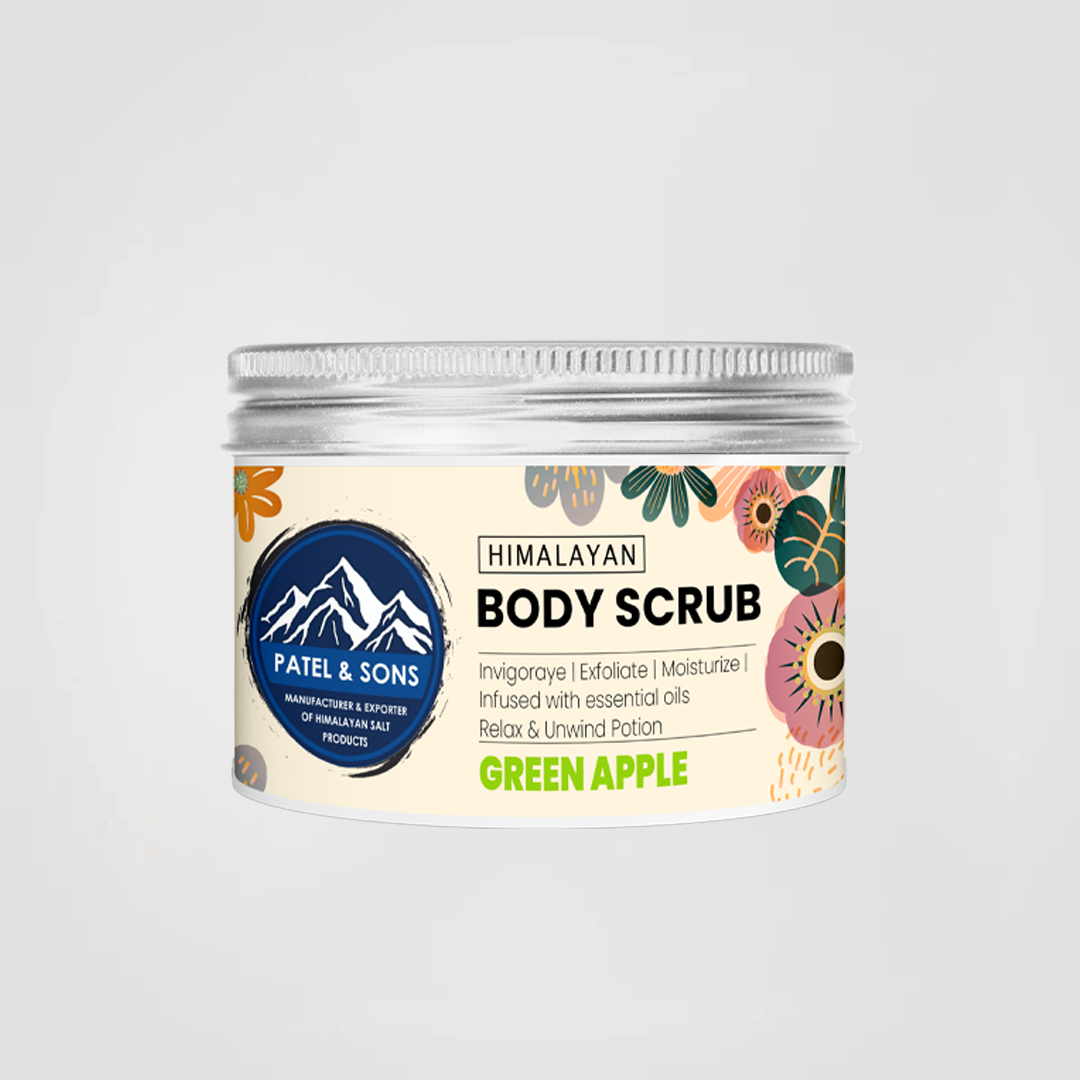 Himalayan Pink Salt Body Scrub green Apple Flavor