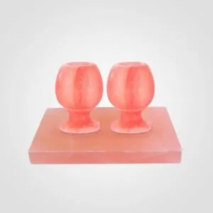 Himalayan Salt 2 Wine Glasses with 1 Block