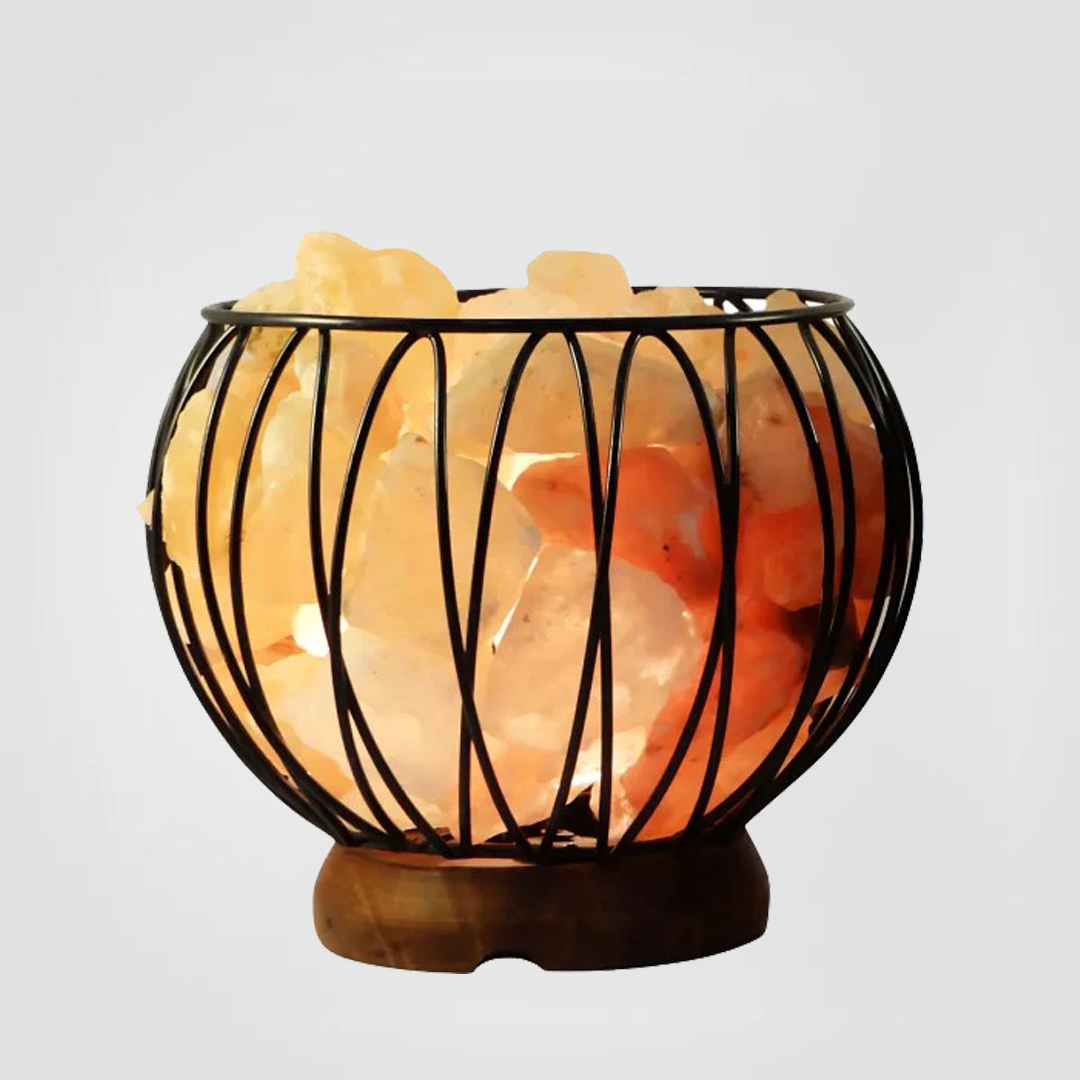 Wrought Iron Basket Round Rod Lamp