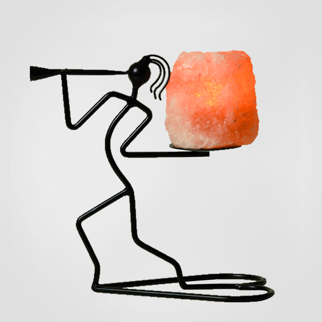 Himalayan Salt Lady Shape Iron Candle Holder