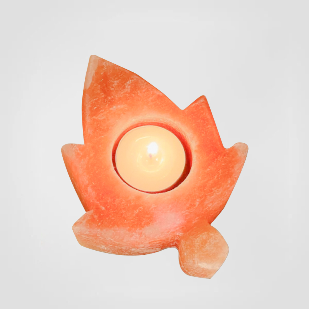 Himalayan Salt Candle Holder Leaf