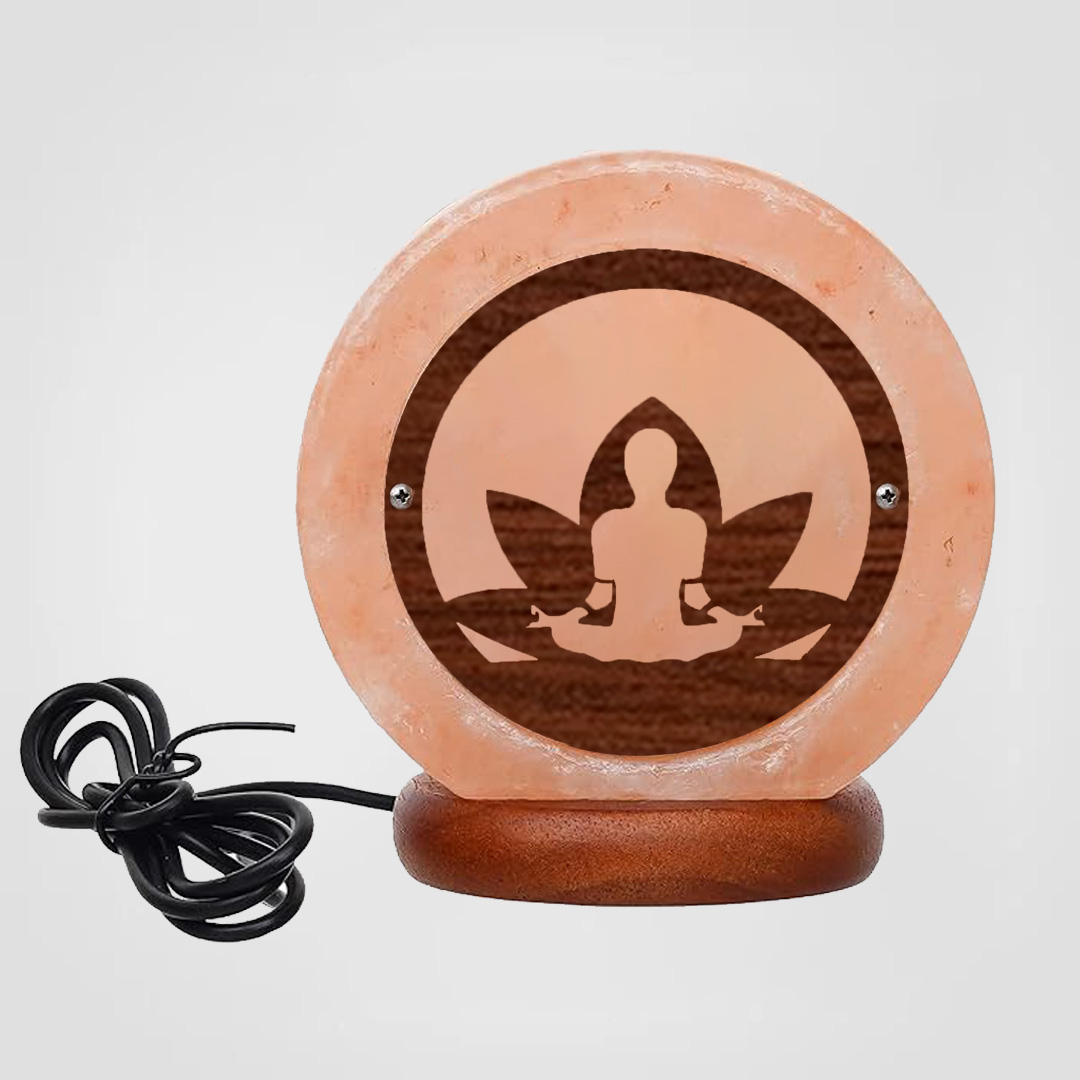 Himalayan Salt Lamp USB Meditation Zen Wooden Sheet