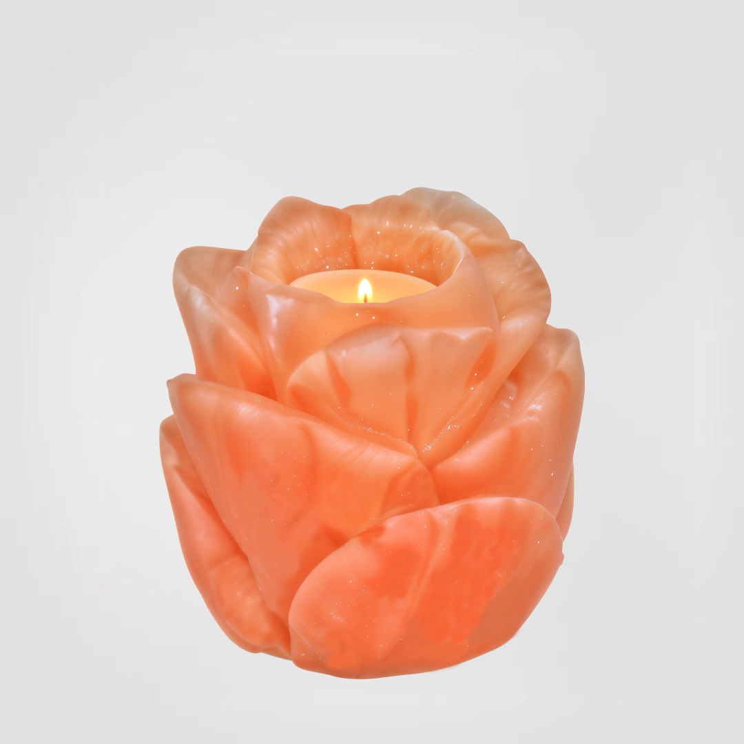 Himalayan Salt Candle Holder Rose Flower