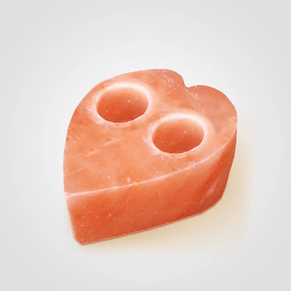 Himalayan Salt Candle Holder Heart Shape 2 Holes