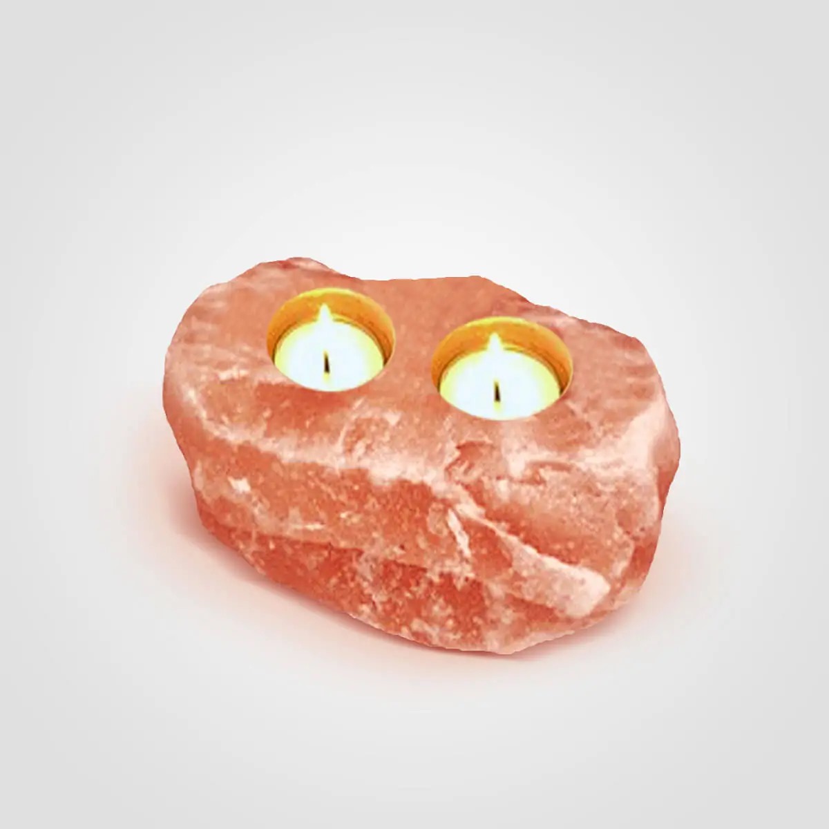 Himalayan Salt Candle Holder Natural Shape 2 Holes