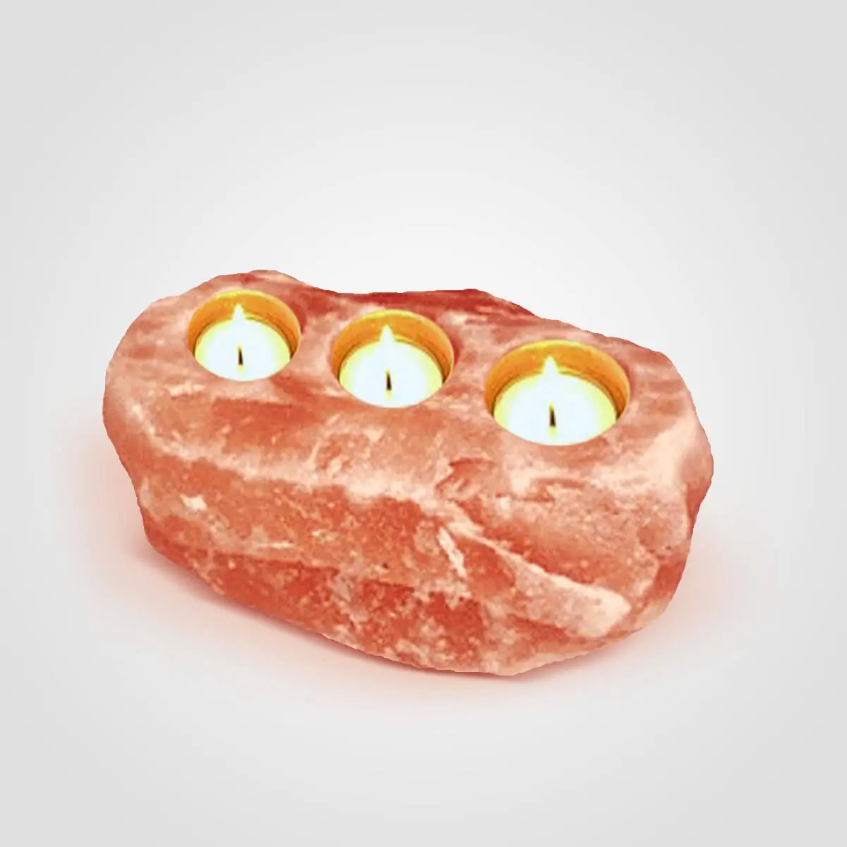 Himalayan Salt Candle Holder Natural Shape 3 Holes