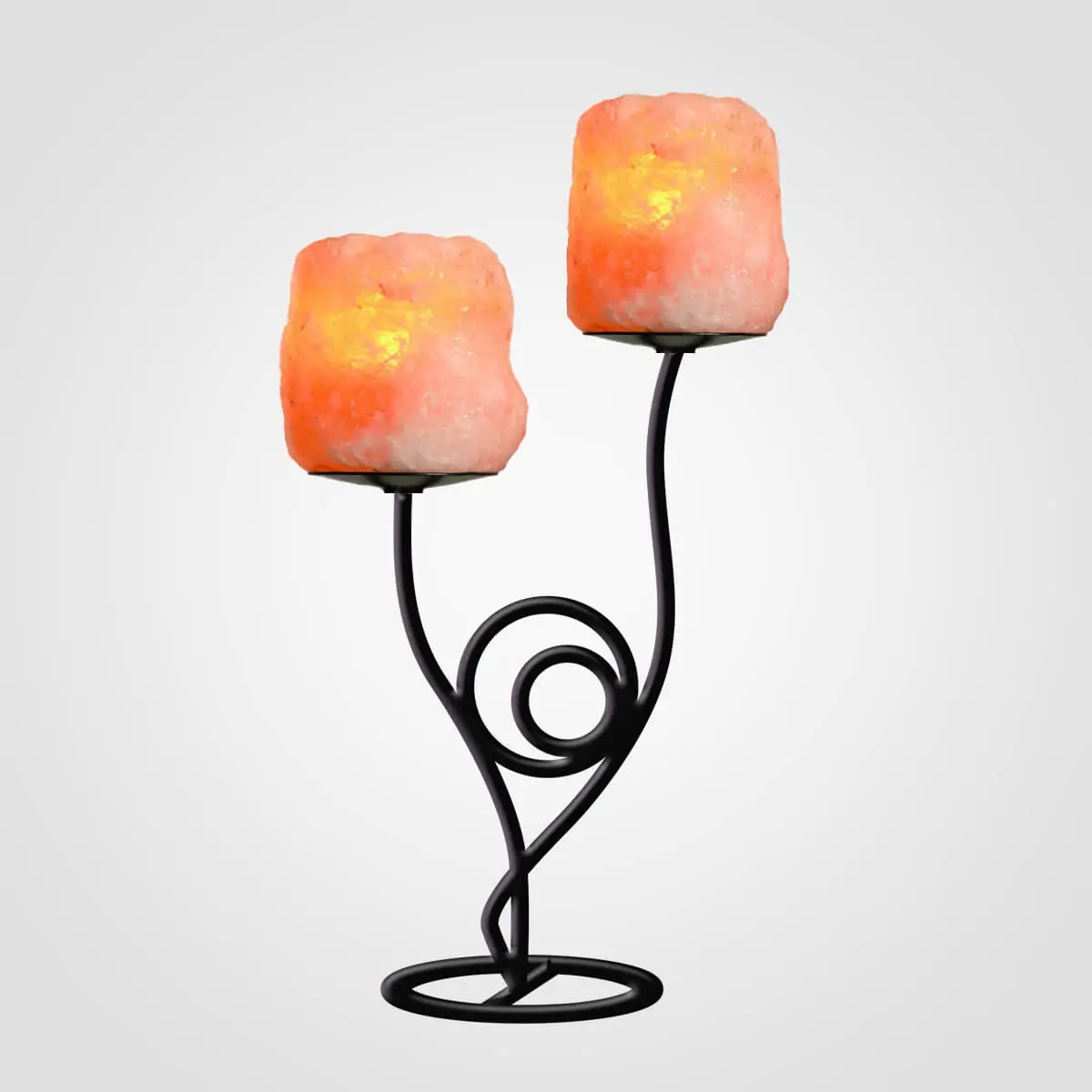 Himalayan Salt Abstract Dual Iron Candle Holder