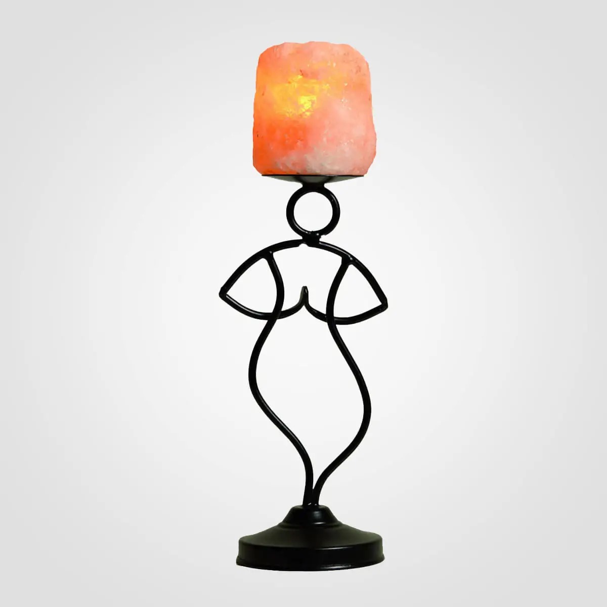 Himalayan Salt Girl Shape Iron Candle Holder