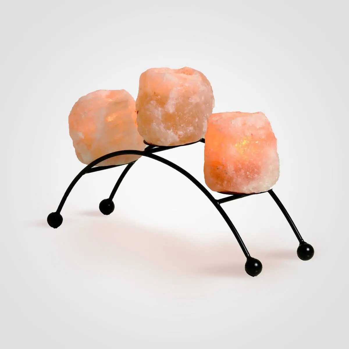 Himalayan Salt D Shape 3 Iron Candle Holder