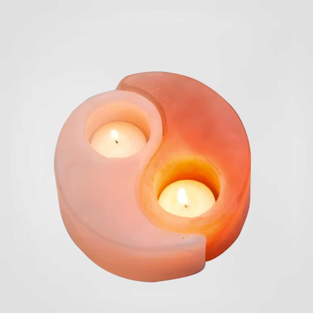 Himalayan Salt Candle Holder Star Ying Yang