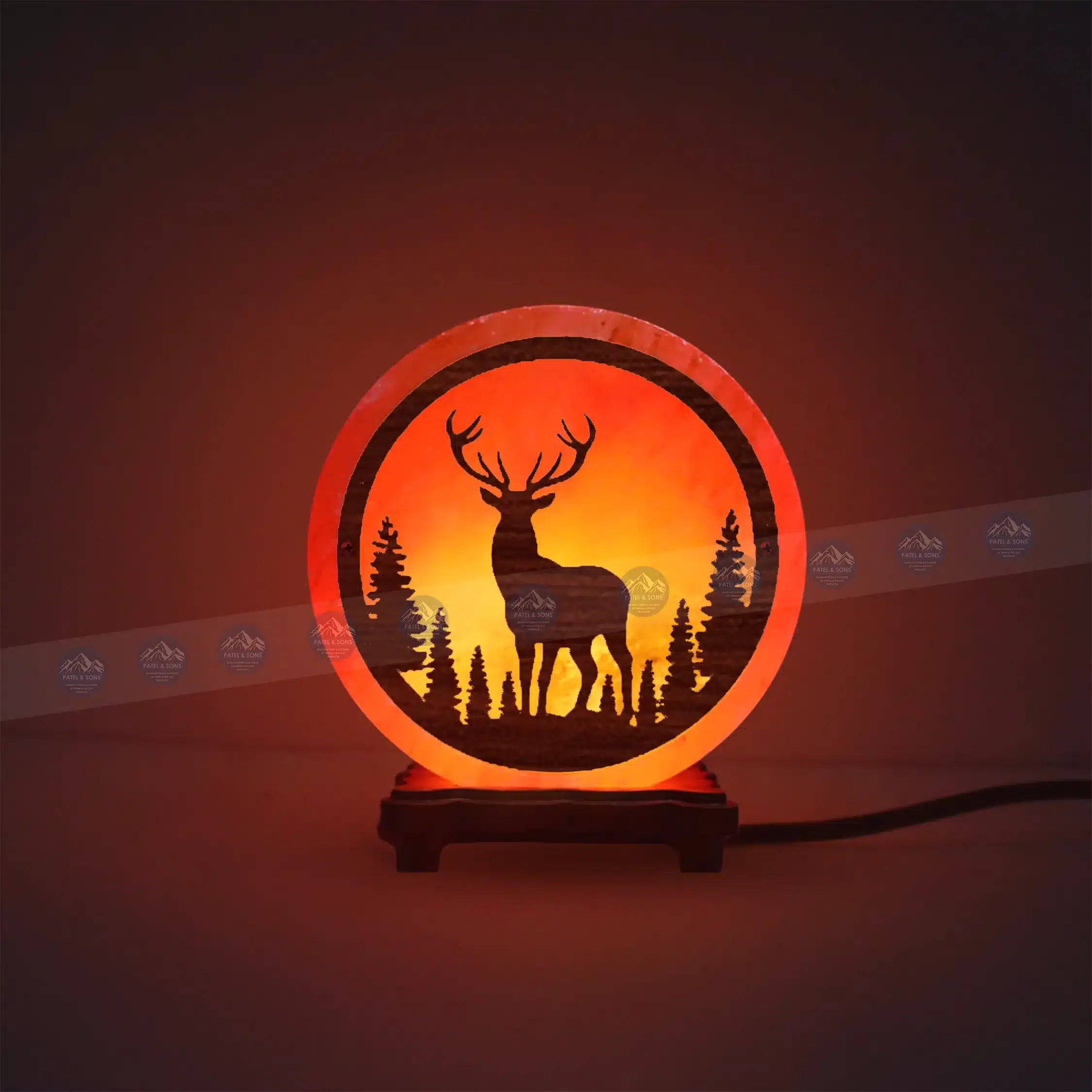 Pink Salt Lamp Wooden Round Sheet (Stage)