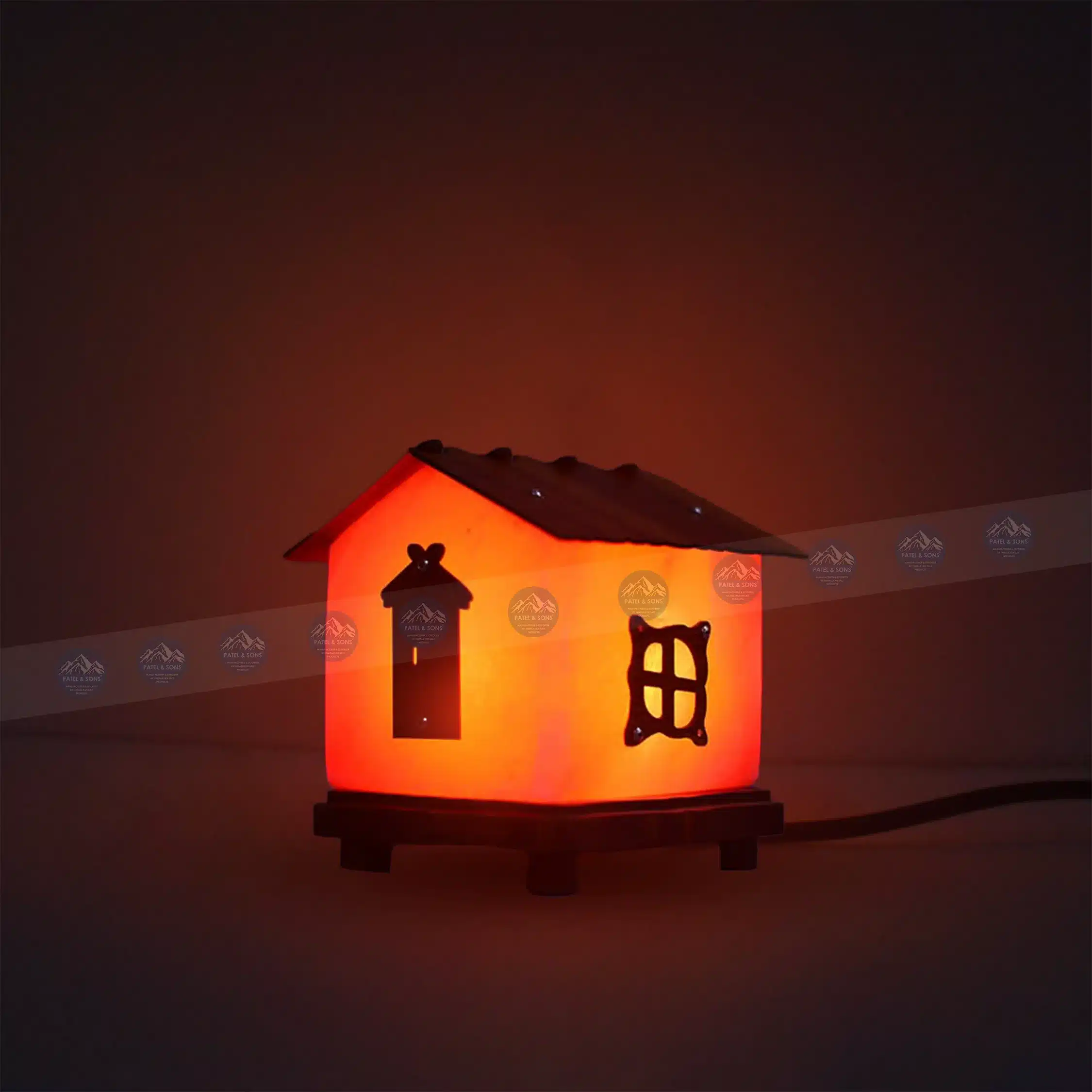 Pink Salt Lamp Wooden Sheet (3D House)