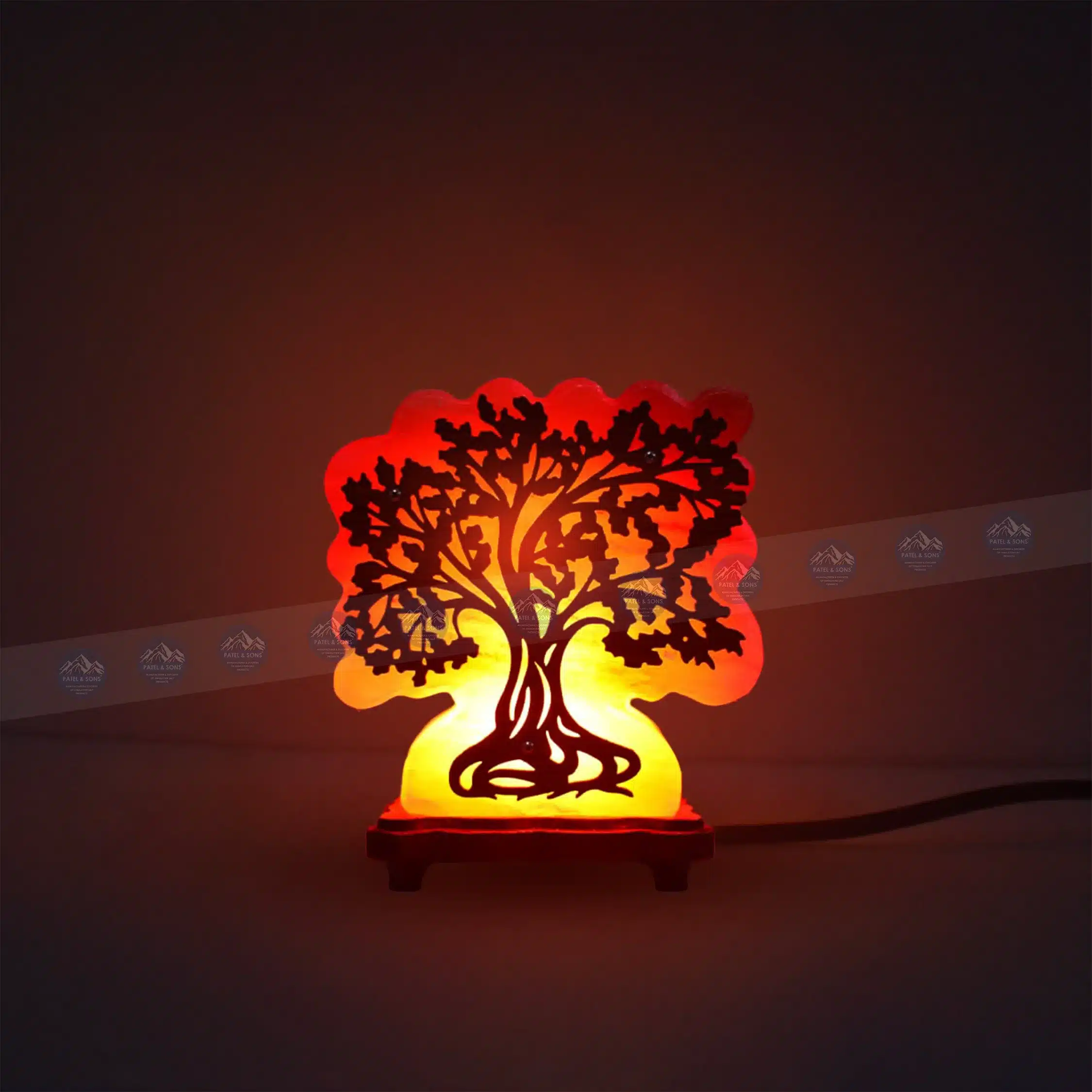 Pink Salt Lamp Wooden Sheet (3D Tree)