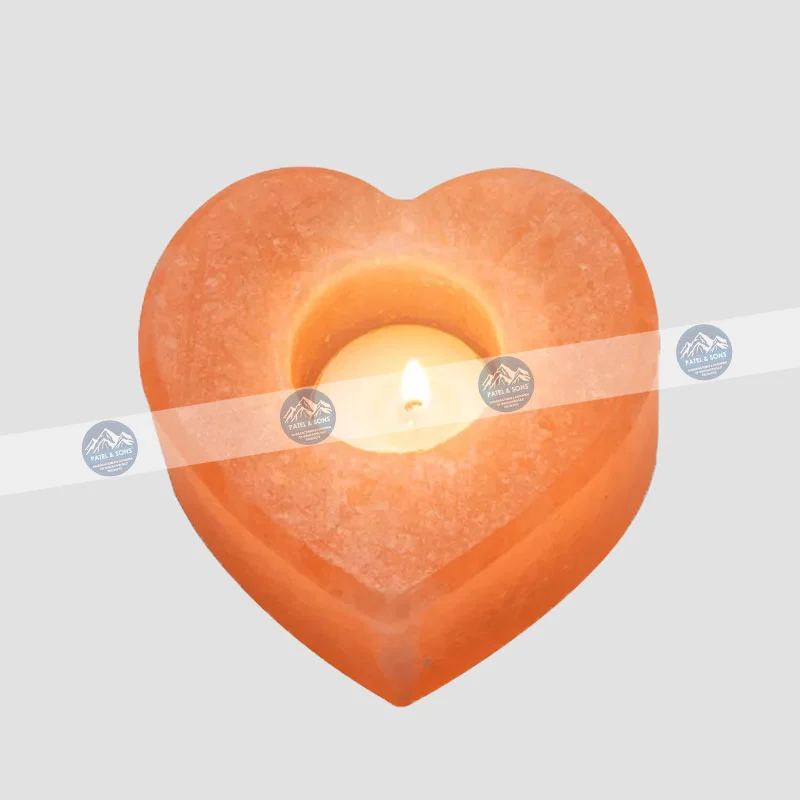 Heart Shape <span class="one">Salt Candle Tealight Holder</span> <span class="two">Size: 4 x 4 x 2 Inch </span> <span class="three">PCH - 08</span>