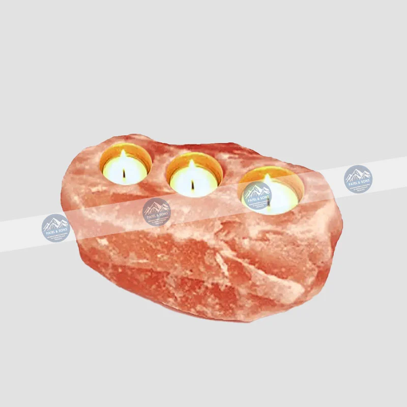 Natural Shape 3 Holes <span class="one">Salt Candle Tealight Holder</span> <span class="two">Size: N-A </span> <span class="three">PCH - 11</span>
