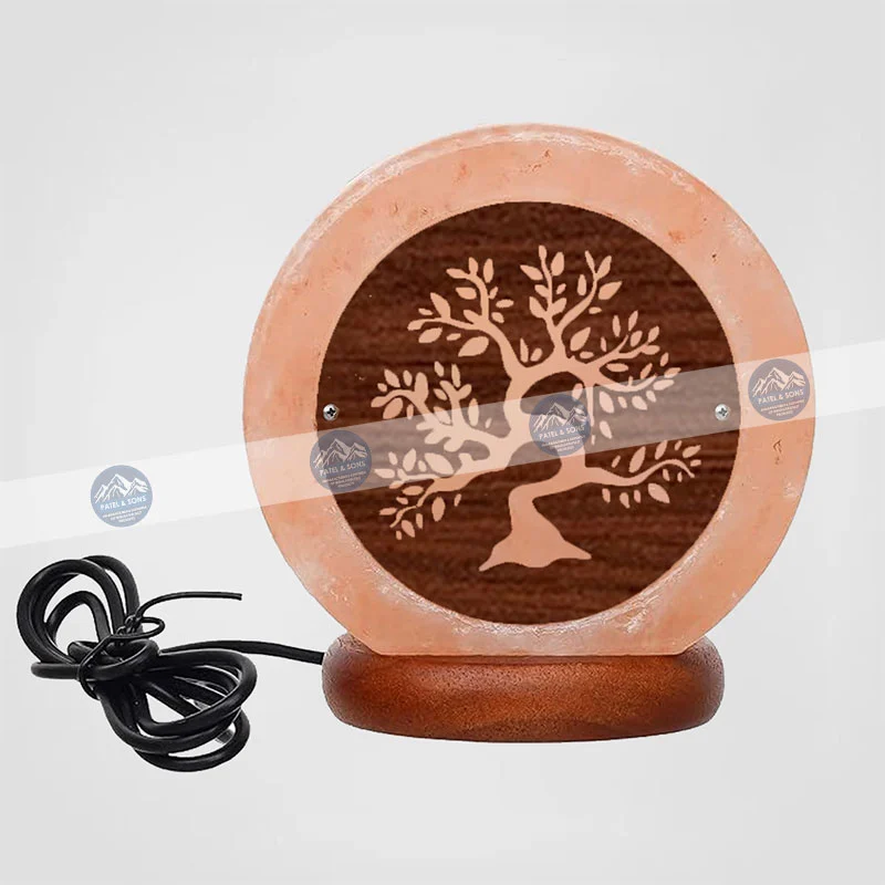 Bonsai Tree Motif <span class="one">USB Salt Lamp Wooden Sheet</span> <span class="two">Size: 4 x 4 x 2 Inch</span> <span class="three">PUS - 06</span>