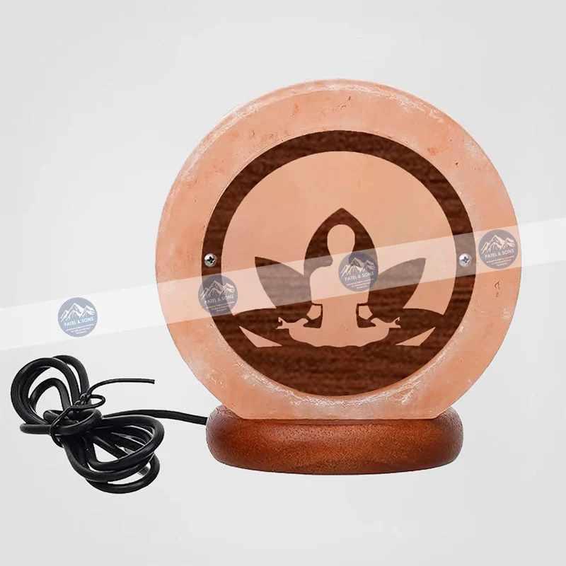 Meditation Zen Motif <span class="one">USB Salt Lamp Wooden Sheet</span> <span class="two">Size: 4 x 4 x 2 Inch</span> <span class="three">PUS - 16</span>